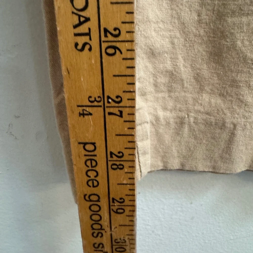 Zara Womens Tan Beige Linen Blend High Waisted Straight Leg Pants Size L